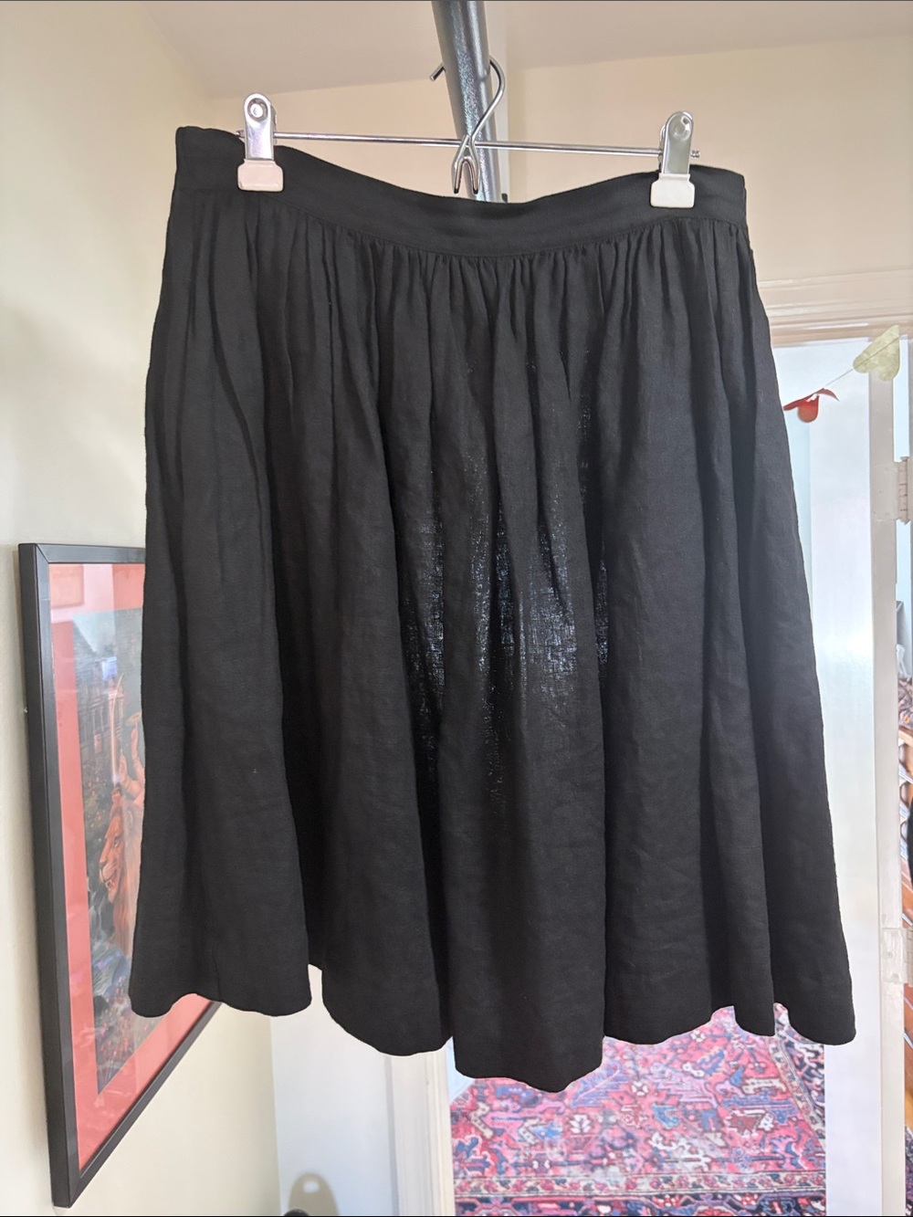 Notperfectlinen 1950s City skirt black size XL (shortened) - Picture 2 of 7